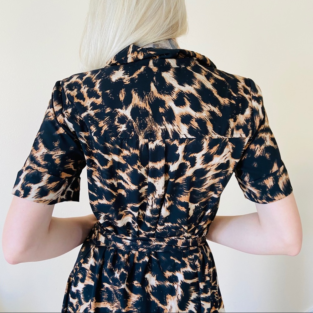 WALTER BAKER Leopard-print crepe shirt midi dress - Picture 5 of 12